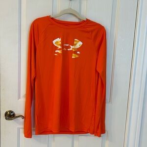 Boys Long sleeve Under Armour shirt Orange never worn but missing tags